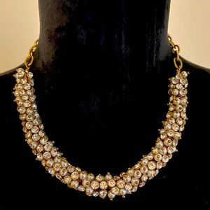 Pearl, Diamond on Gold J. Crew Statement Necklace!